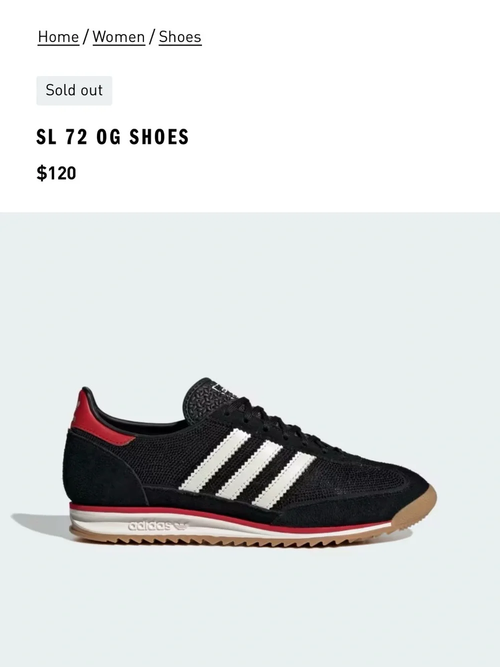 Adidas SL72 OG Rhinestone Black